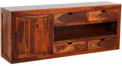 Woodsworth Recife Solid Wood Entertainment Unit in Colonial Maple Finish