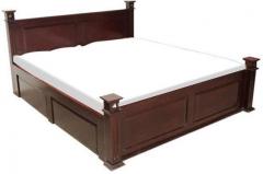 Woodsworth Saffron Aristocratic King Size Bed with Storage in Espresso Walnut Finish