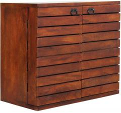 Woodsworth San Jose Solid Wood Bar Cabinet in Colonial Maple Finish