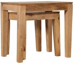Woodsworth San Luis Solid Wood Set of Tables in Natural Sheesham Finish
