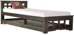 Woodsworth Santa Cruz Extendable Solid Wood Single Bed in Dark Green Oak Finish