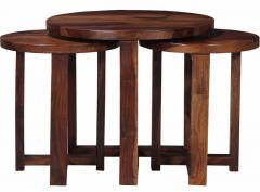 Woodsworth Slick Solid Wood Set of Tables Provincial Teak