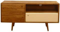 Woodsworth Somerville Solid Wood Entertainment Unit in Natural Finish