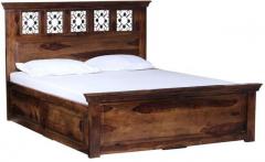 Woodsworth Sukshara Solid Wood King Sized Bed with storage in Provincial Teak Finish