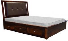 Woodsworth Tijuana King Sized Bed with storage in Provincial Teak Finish