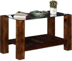 Woodsworth Torreon Glass Top Coffee Table in Provincial Teak Finish