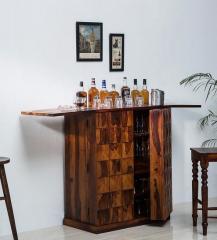 Woodsworth Ushuaia Bar Cabinet in Honey Oak Finish