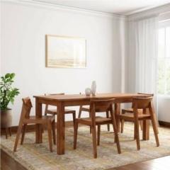 Woodware Sheesham Solid Wood 6 Seater Dining Table with 6 Chairs for Living Room Solid Wood 6 Seater Dining Set