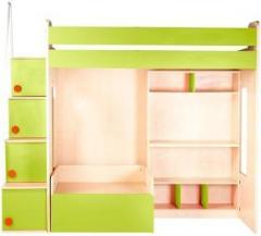 Yipi Flexi Bunk Bed With 3feet Sofa cumbed With Storage & Study Table In Green by Yipi Engineered Wood Bunk Bed