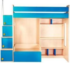 Yipi Flexi Bunk Bed With 3feet Sofa cumbed With Storage & Study Table In Sky Blue by Yipi Engineered Wood Bunk Bed