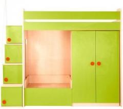 Yipi Flexi Bunk Bed With 3feet Sofa cumbed With Storage & Wardrobe In Green by Yipi Engineered Wood Bunk Bed