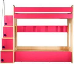 Yipi Flexi Bunk Bed With 6 ft Sofa Cumbed and Hydraulic storage in Pink by Yipi Engineered Wood Bunk Bed