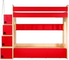 Yipi Flexi Bunk Bed With 6 ft Sofa Cumbed and Hydraulic storage in Red by Yipi Engineered Wood Bunk Bed