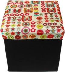 Zevora Foldable & Portable Multi Design 2 in One Storage Box, Laundry Organiser Cum Sitting Stool with Lid Cover Easy to Carry Anywhere Living & Bedroom Stool