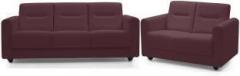Zikrak Exim Classy Leatherette 3 + 2 Burgundy Sofa Set