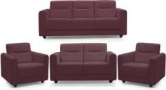 Zikrak Exim Classy Leatherette 3 + 2 + 1 + 1 Burgundy Sofa Set