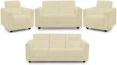 Zikrak Exim Classy Leatherette 3 + 2 + 1 + 1 Cream Sofa Set