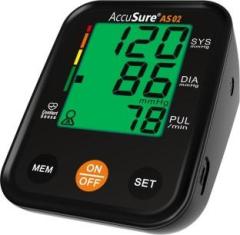 Accusure AS02 Bp Monitor With 3 Color Display Technology Fully Automatic Upper Arm Blood Pressure Monitor | Bp Monitor