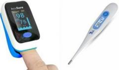 Accusure AS9 Finger Tip Pulse Oximeter Comes With MT 32 Digital Thermometer and Pulse Oximeter