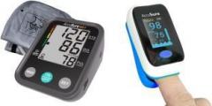 Accusure Combo Pack of AS9 Pulse Oximeter Machine Comes with AS9 Fully Automatic. AS Series Bp Monitor