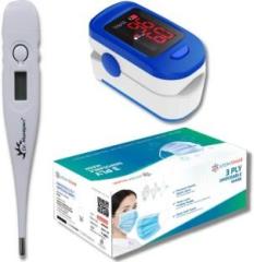 Accusure PulseOximeter |DRmorepen Thermometer|Free 1 Box of 50s ATOMshield 3ply mask Pulse Oximeter
