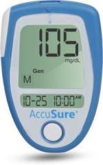 Accusure Value Pack of Blood Glucometer with 50 Test Strips, 10 Lancets, 1 Lancing device Glucometer