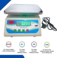 ACU CHECK Weight Machine for shop 30 kg x 1g Accuracy, Chargeable Front & Back Display SS Weighing Scale