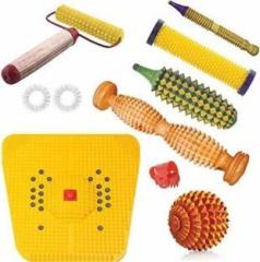 Acuhealth AH1 Acupressure Kit With Acupressure Foot Mat + Foot Roller + Massage Ring And Other Full Body Massage Products Combo Kit Massager