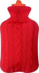 Alexvyan Red 2000 ML Hot water Bottle With Woolen Cover Classic Non Toxic Natural Rubber Hot and Cold Water Bag 2 Ltr ISO 45001 Certified Water Bag 2000 Hot Water Bag