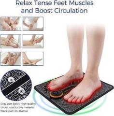 Any Time Fit Heat, Foldable, Rechargeable, Speed Control Foot Massager Pain Relief, Wireless Electric EMS Massage Machine Mat Massager