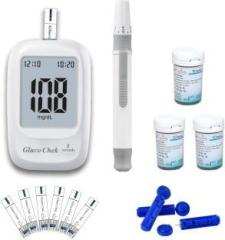 Aspen Gluco Chek 5 Sec Glucose Blood Sugar testing Monitor Machine with 125 Test Strip Glucometer