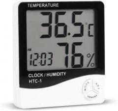 Balrama HTC1 Hygrometer Humidity Meter with Temp and Clock Display Multifunctional 5 in 1 Digital Temperature Humidity Meter / Calendar / Clock / Alarm Hygrometer Thermohygro Indoor Digital Room Thermometer
