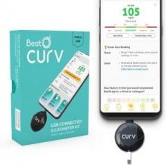 Beato Curv Glucometer kit with 100 strips & 100 lancets Glucometer