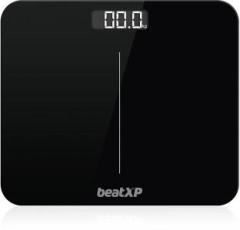 Beatxp Gravity Elite Black Weighing Machine | Thick Tempered Glass | Backlit LCD Panel Weighing Scale