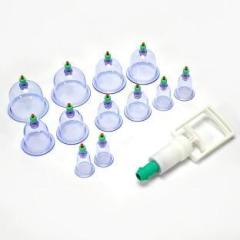Birud 12 Pcs Massage Cans Cups Vacuum Cupping Kit Pull Out Vacuum Apparatus Therapy Relax Massager Body Suction Pumps Hijama Cupping Kit Set Massager