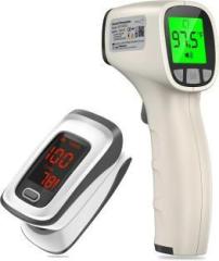 Carent JPDFR202 & JPD500E Infrared Non Contact Forehead Gun Thermometer with Pulse Oximeter Thermometer