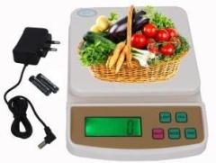 Chhokra Kitchen weight scale 10 KG Portable Electronic Weighing Scale LCD Display for Measuring Food, Cake, Vegetable, Fruit Weighing Scale with Tare Function with Adaptor White Weighing Scale