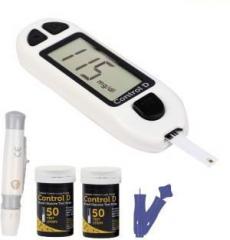 Control D Automatic Glucose Blood Sugar Testing Machine with 100 Strips Glucometer
