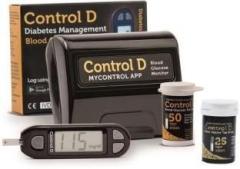Control D Blood Glucose monitoring system machine including 75 Test Strips Glucometer