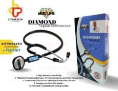 Diamond Regular Aluminum Chest Dull Finish Piece 10MM Tubing for Students, Training, Nursing, Basic Stethoscope