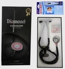 Diamond Stethscope ST 0002 with Hicks thermometer Double Chest Piece Stethoscope