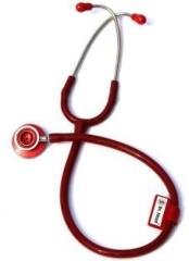 Dr. Head Excel Shine Aluminum Head Stethoscope for Students Medical And Doctors Red Acoustic Stethoscope