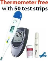 Dr. Morepen bg 03 with free FirstMED Digitall Thermometer Glucometer