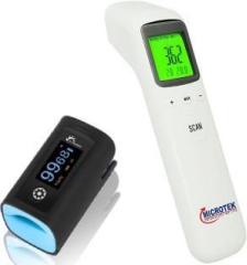 Dr. Morepen Pulse Oximeter PO 12A WITH Microtek Non contact thermometer Pulse Oximeter
