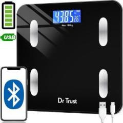 Dr Trust Model 509 Bluetooth Digital Smart 2.0 Fitness Body Fat Composition Analyzer Weight Machine For Human USB Electronic Rechargeable Weighing Scale