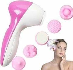 Drixty 6 in 1 Face Facial Exfoliator Electric Massage Machine Care & Cleansing Cleanser Massager Kit for Smoothing Body Beauty Care Skin Face Cleaner Massage Facial Massager 6 in 1 Face Facial Electric Massage Machine Massager