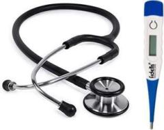 Fidelis Healthcare Combo of Flexible Thermometer & Dual Head Stethoscope for Students and Doctors Acoustic Stethoscope