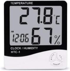 Flipzon HTC 1 Digital Hygrometer Thermometer Humidity Meter With Clock LCD Display Thermometer