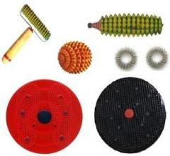 Ghk AC1 Tummy Trimmer Twister Disc & Acupressure Power Mat Blood Circulation Magnetic Combo Kit Massager