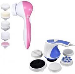Ghk HC5 5 in 1 Portable Compact Face Massager for Facial & Relax & Spin Tone Handheld Body Massager Best Buy Combo Massager